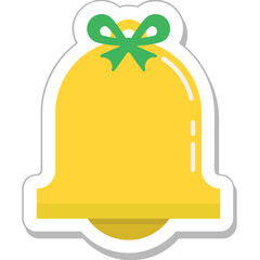 Sticker - Christmas Bell Colored Vector Icon