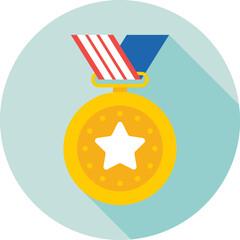 Canvas Print - Star Medal Vector Icon