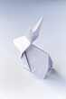Paper rabbit origami isolated on a white background