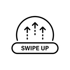 Poster - Move Arrow Next Button in Internet Social App Line Icon. Swipe Up Linear Pictogram. Drag Element Scroll Continue in Mobile Application Outline Symbol. Editable Stroke. Isolated Vector Illustration