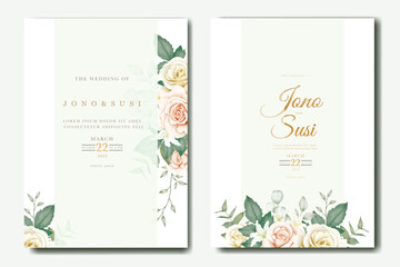  Beautiful Floral Roses Wedding Invitation Card