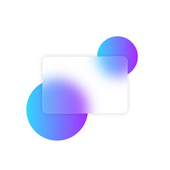 Poster - Abstract geometric shapes square frosted glass texture overlay on colorful blue purple gradient circle isolated on transparent in modern style for background, banner, name card, credit card.