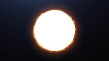 Cinematic Sun From Space With Stars In The Background. 