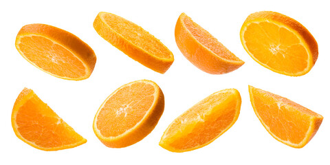 orange sliced variety on transparent background, png image.