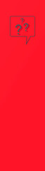 Fototapete - Question mark with shadow on red background. 3d image. 3d rendering. Vertical banner for insertion into site. Place for text cope space.
