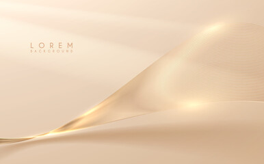 Canvas Print - abstract golden lines background with glow effect