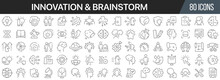 Innovation And Brainstorm Line Icons Collection. Big UI Icon Set In A Flat Design. Thin Outline Icons Pack. Vector Illustration EPS10