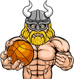 Fototapeta Dinusie - Viking Basketball Sports Mascot