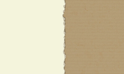 Wall Mural - Paper with a torn edge on a background of brown cardboard