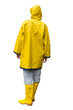 Frau im gelben Regenmantel - PNG Datei ohne Hintergrund