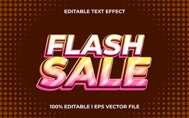 Poster - flash sale text effect with trendy theme. colorful text lettering typography font style