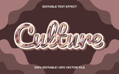Poster - culture 3d text effect with vintage theme. vintage text lettering typography font style