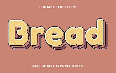 Poster - Bread 3d text effect with cute theme. 3d text lettering typography font style