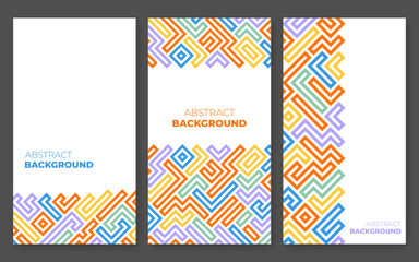 Poster - flat background with colorful lines, abstract stylish mosaic design