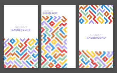 Poster - flat background with colorful lines, abstract stylish mosaic design