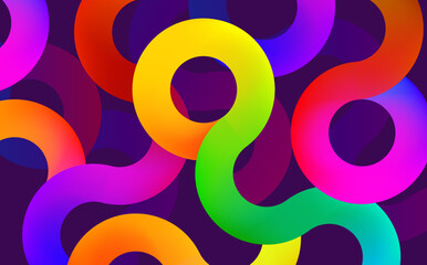 Poster - Abstract gradient colorful circles geometric shape background. overlapping circles and lines.