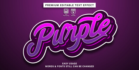 Graffiti style purple editable text effect