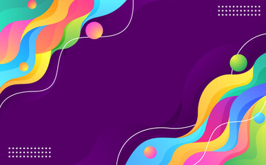 Wall Mural - Creative fluid style poster set. dynamic color background. Colorful template banner with gradient colorful.