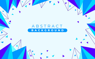 Poster - Abtract geometry background with triangle color. Blue Abstract business cover collection