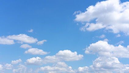 Wall Mural - clear blue sky background with white clouds
