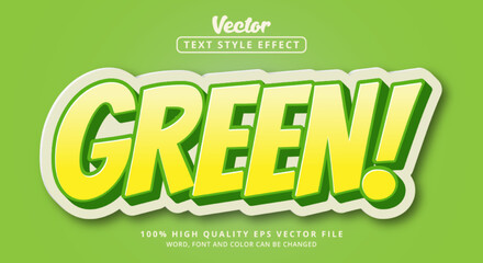 Poster - Editable text effect, Green text on green color style effect and layered style with modern font style