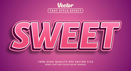 Poster - Editable text effect Sweet Text with cute and nice pink color