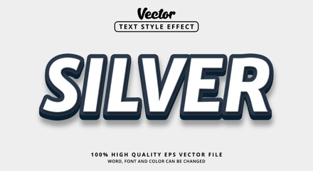Poster - Editable text effect, Silver text with modern style