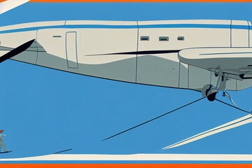 Wall Mural - Aircraft Repairer. High quality 2d illustration