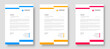 © Neelrong - corporate modern letterhead design template set with yellow, blue and red color. creative modern letter head design templates for your project. letterhead design. letter head design.