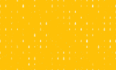 Poster - Seamless background pattern of evenly spaced white feeding bottle symbols of different sizes and opacity. Vector illustration on amber background with stars