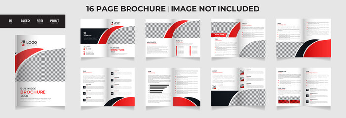 16 pages geometric brochure with modern abstract design