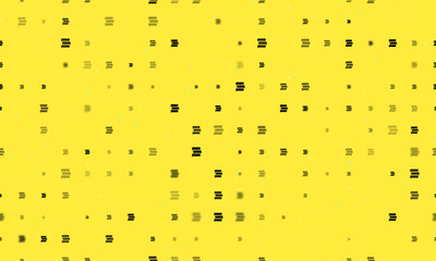 Poster - Seamless background pattern of evenly spaced black discussion symbols of different sizes and opacity. Vector illustration on yellow background with stars