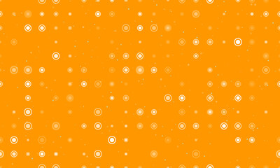Poster - seamless background pattern of evenly spaced white radio button symbols of different sizes and opaci