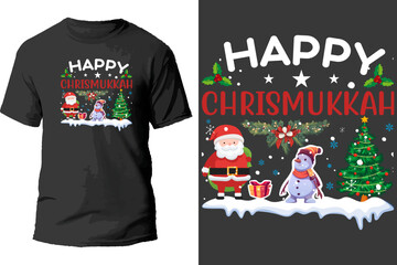 Wall Mural - Happy chrismukkah t shirt design.