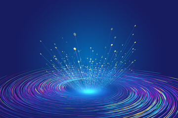 Poster - colorful swirl burst emission line internet technology big data background
