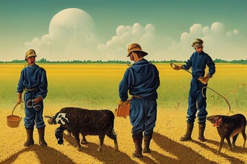 Wall Mural - agricultural. high quality 2d illustration