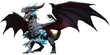 Blue crystal dragon 3D illustration	