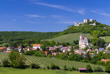 Falkenstein Ruins And Town With Vineyard, Lower Austria, Austria