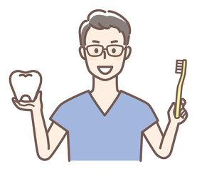 simple illustration for dentist and teeth