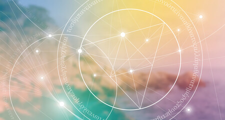 Sacred geometry. Mathematics, nature, and spirituality  in space. Fibonacci row. There is no beginning and no end of the Universe, and no beginning and no end of the Life and the Bliss.