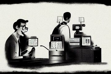 Poster - Machine Operator. High quality 2d illustration