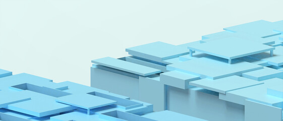 Aufkleber - Abstract Background. Creative Technology and Innovation digital pattern for Inspiration concept on Blue. Futuristic, copy space, connection, Development, banner, website -3d Rendering