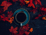 Autumn black coffe