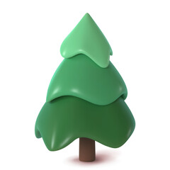 Poster - Abstract fir tree isolated on a white background. 3d rendering vector illustration