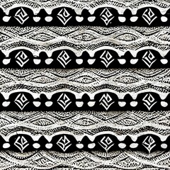 Wall Mural - Polynesian tribal pattern tattoo, aboriginal samoan band, maori seamless art bracelets ornament, polynesian line tattoo pattern, maori black and white texture border, ethnic ornament tribal band.