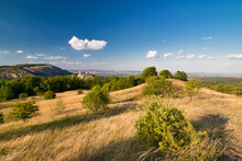 View from Table mountain to Orphans castle in Moravia region. Palava. Czech Republic.
