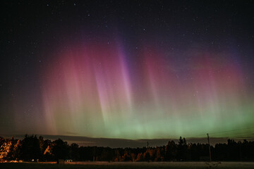 autumn aurora borealis in latvia
