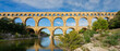 Famous Pont du Gard, old roman aqueduct in France