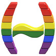 Symbol 3d made of LGBT flag colors