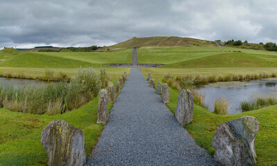 Sticker - panorama view of the Sun Amphitheatre and the North-South Line in the Crawick Multiverse in Dumfries and Galloway